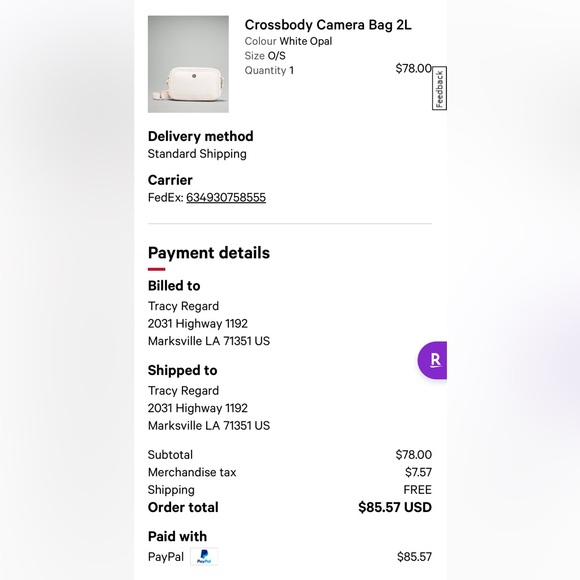 Lululemon camera bag in white opal great condition - Picture 5 of 5